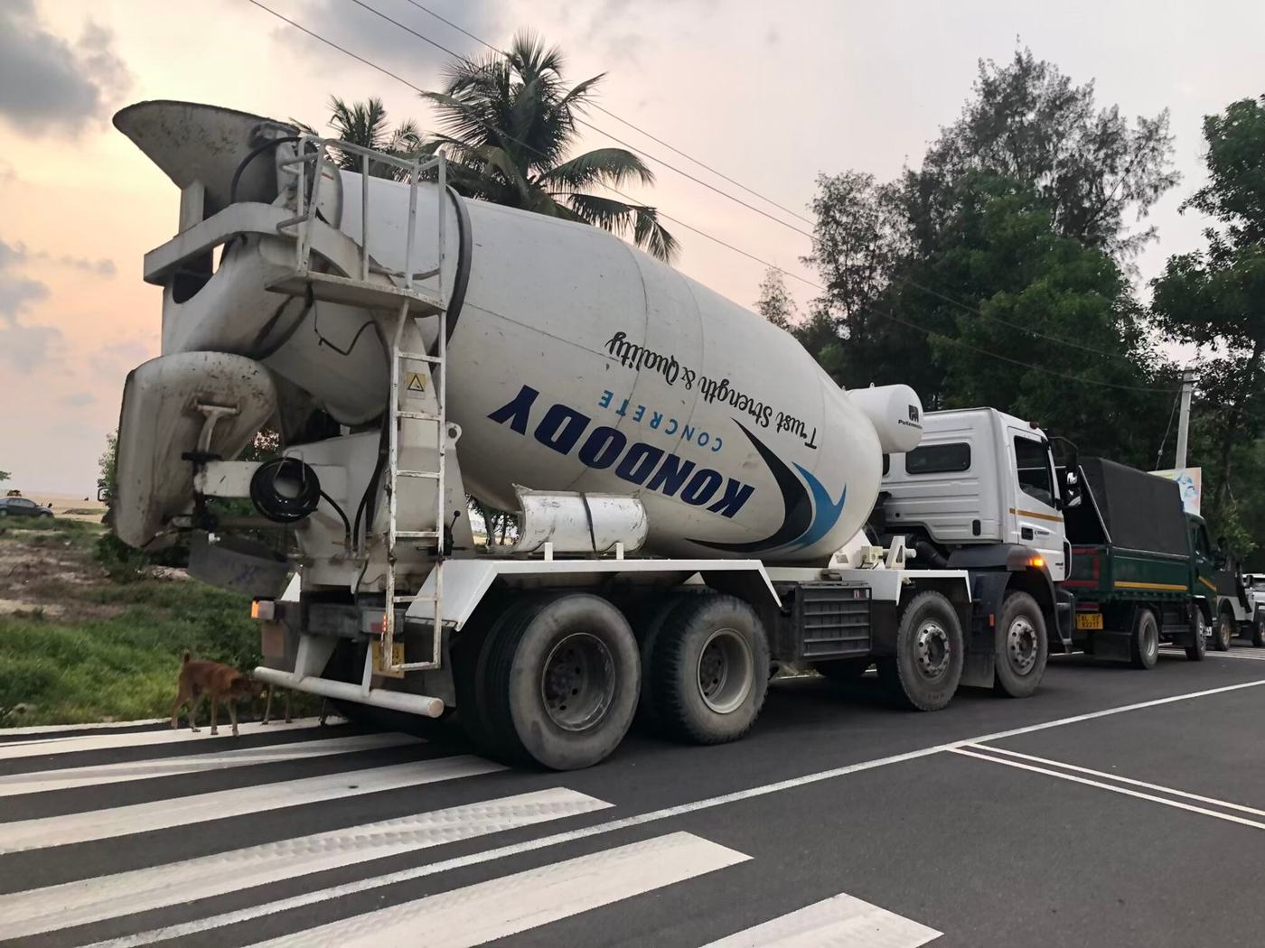 Transit mixers on the road